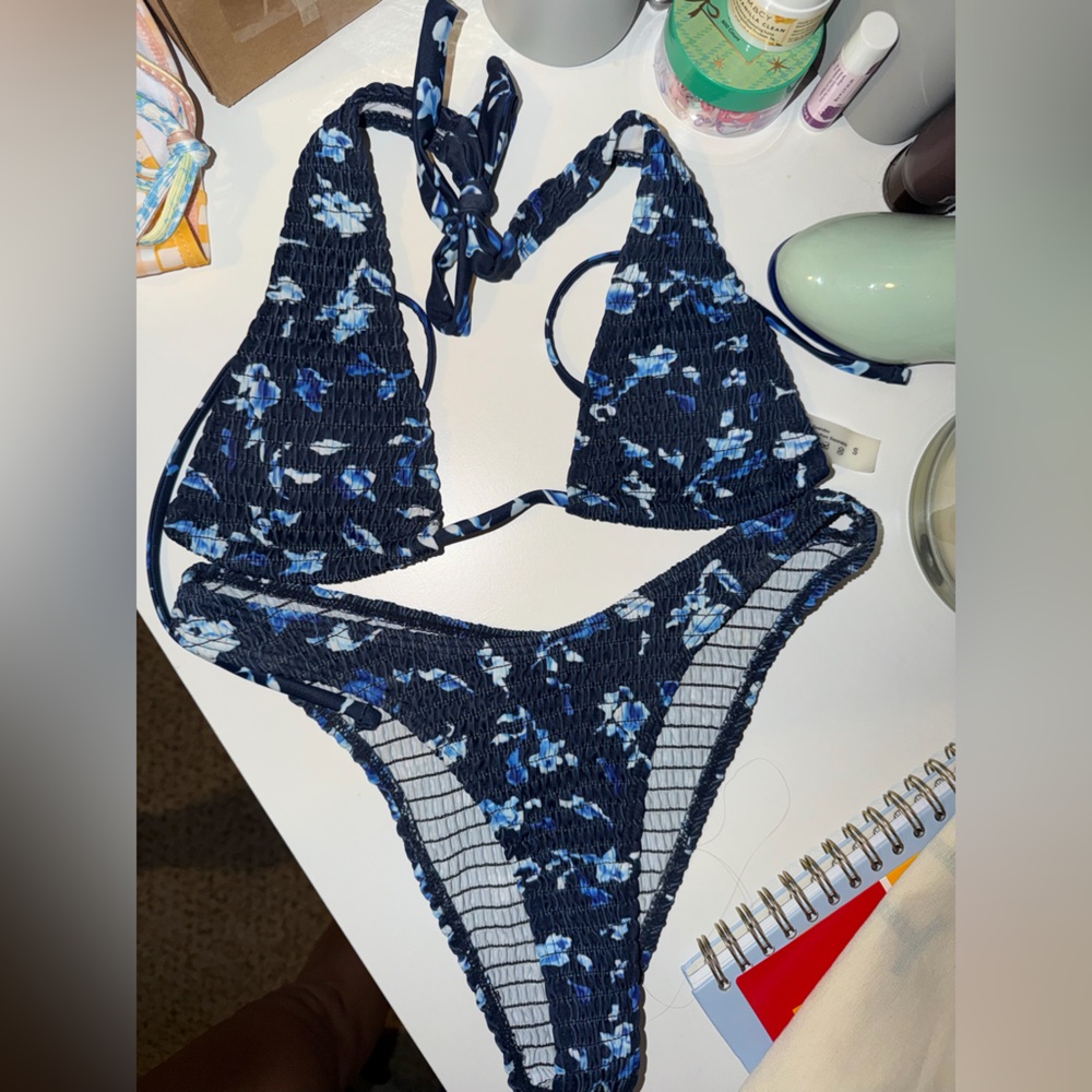 Floral Blue Bikini Set